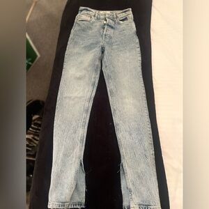 Free People split hem skinny high waist jeans sz 25